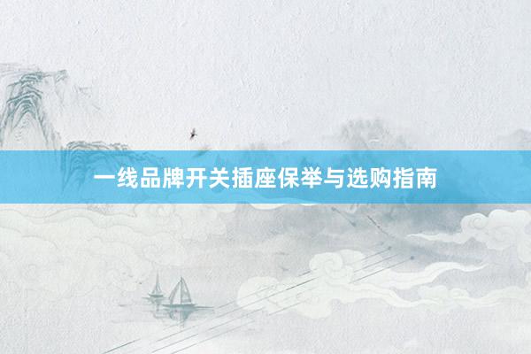 一线品牌开关插座保举与选购指南